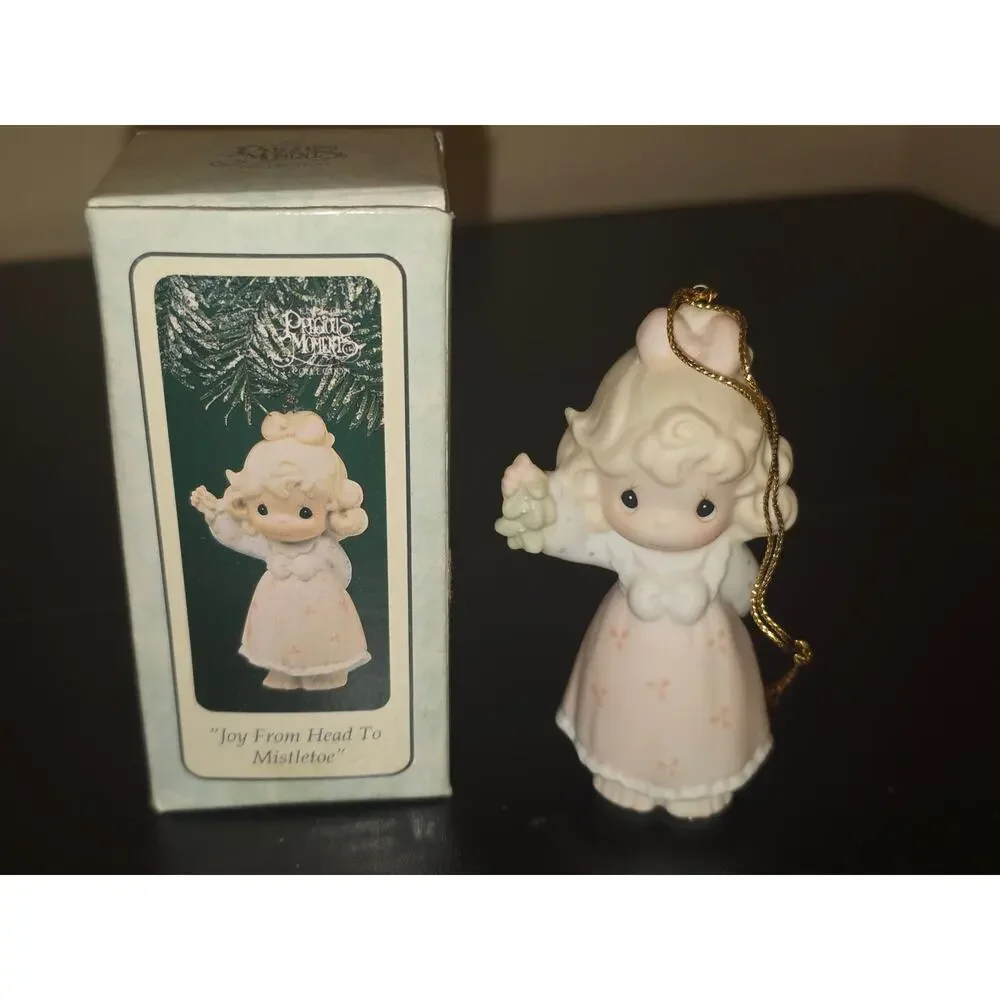 Precious Moments Joy From Head To Mistletoe Angel Ornament 1995 Enesco 150126